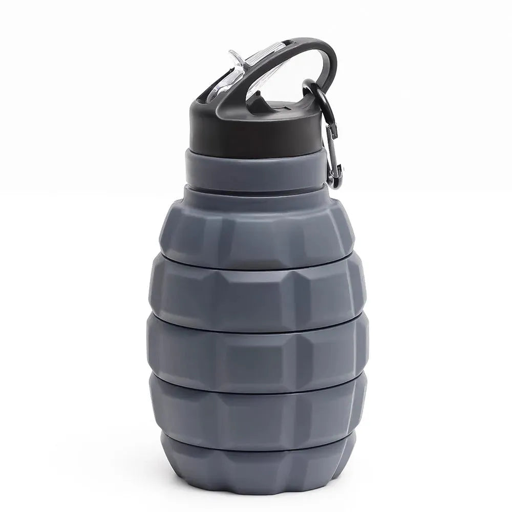 Foldable Water Bottle Food Grade Silicone Cycling Hiking Kettle With Hook - Bellarte Enchanté Foldable Water Bottle Food Grade Silicone Cycling Hiking Kettle With Hook